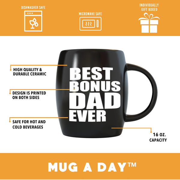 Best Bonus Dad 16 Oz Funny Dad Mug For Father'S Day By Mug A Day –  Mugaday.Com